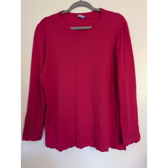 J. McLaughlin Marais Cashmere Blend Crew Neck Pink Sweater Size XL - Picture 2 of 5